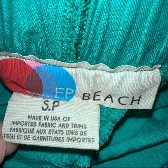 We The Free Beach green wide leg pants jersey oversized S - Image 2