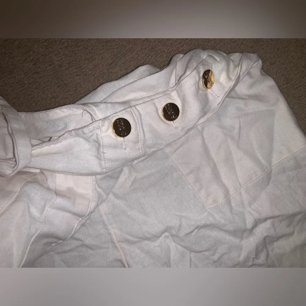 Nwot Stoney clover x target heart white linen like overalls M summer classic - Image 7