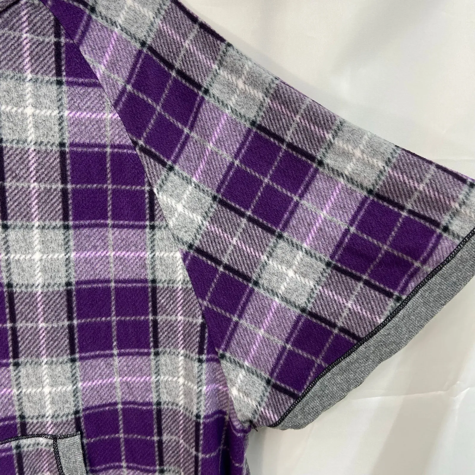 Disney women's purple plaid hooded soft fleece tinker bell pullover sweatshirt M - Image 2