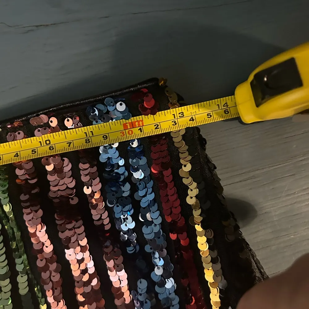 Aqua Multi-Color Sequin Skirt, Size Medium - Image 6