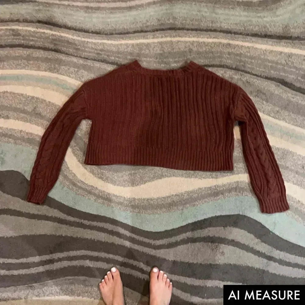 Aéropostale Cable Knit V-Neck Ribbed‎ Hem Cardigan Sweater Size Small - Image 5
