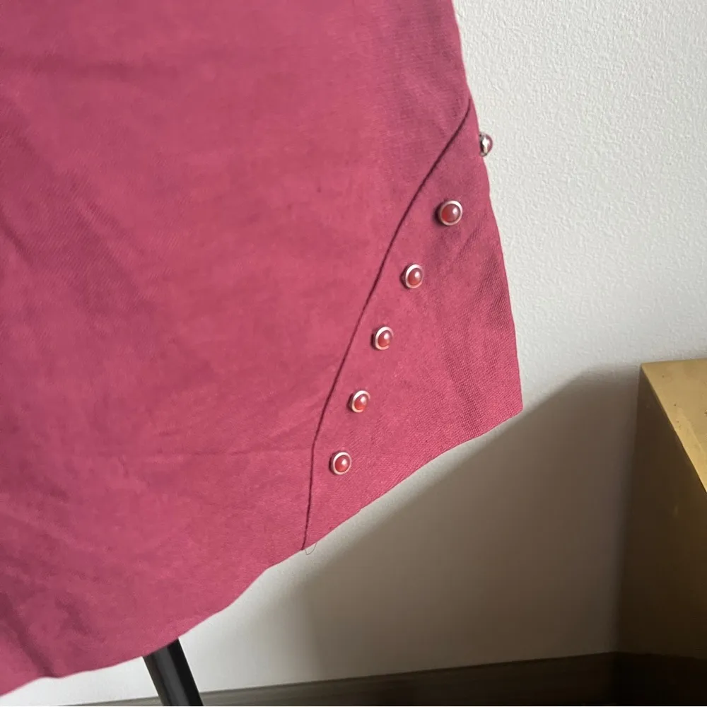 M Missoni Burgundy Red Studded Mini Skirt - Image 6