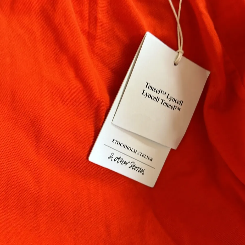 NWT & OTHER STORIES X Anthropologie Halterneck Mini Dress In Red - Image 7