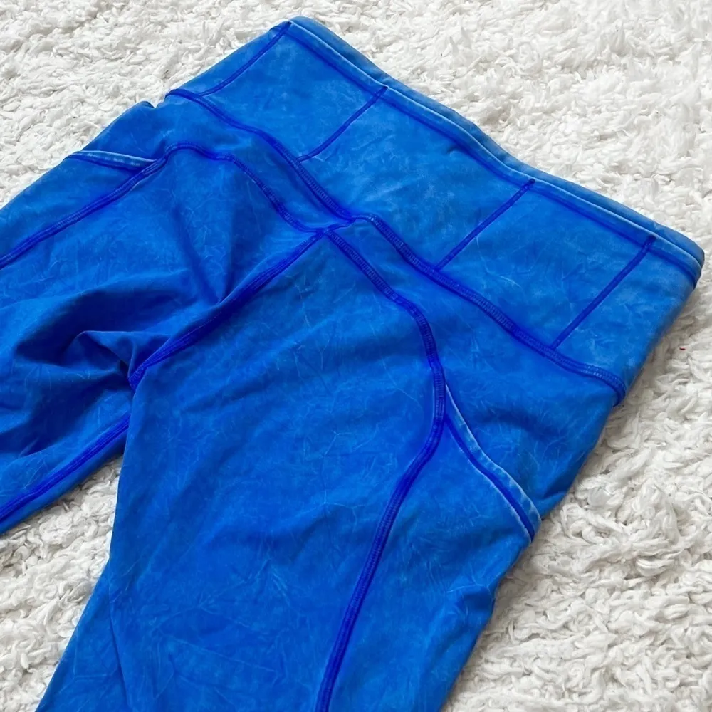 Lululemon Fast & Free High Rise Tight 25” 6 Ice Wash Dye Cerulean Blue Pockets - Image 10