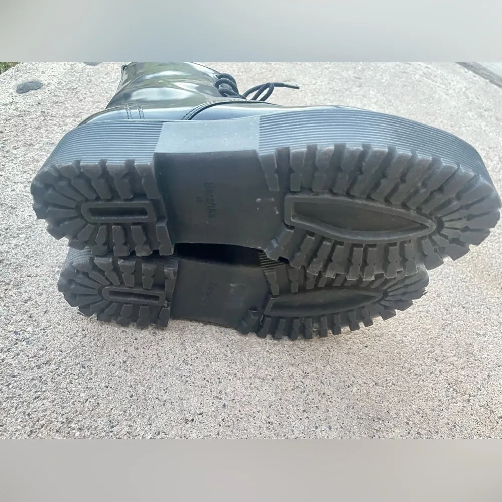 Platform Lace-up Casual Style Faux leather Lace-up Boots black size 40 - Image 8