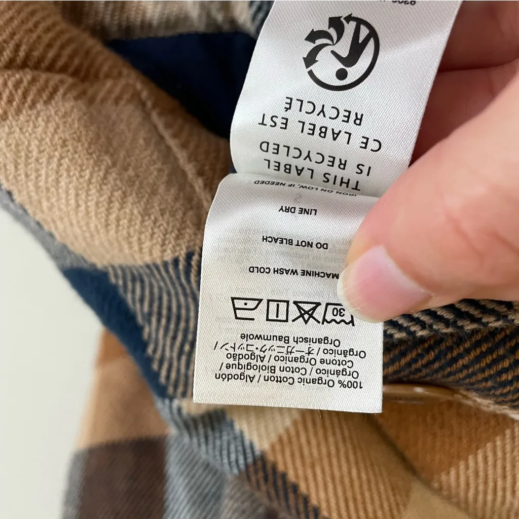 Outerknown Women’s Plaid Oversized Blanket Shirt Shacket Size S Cabincore - Image 11