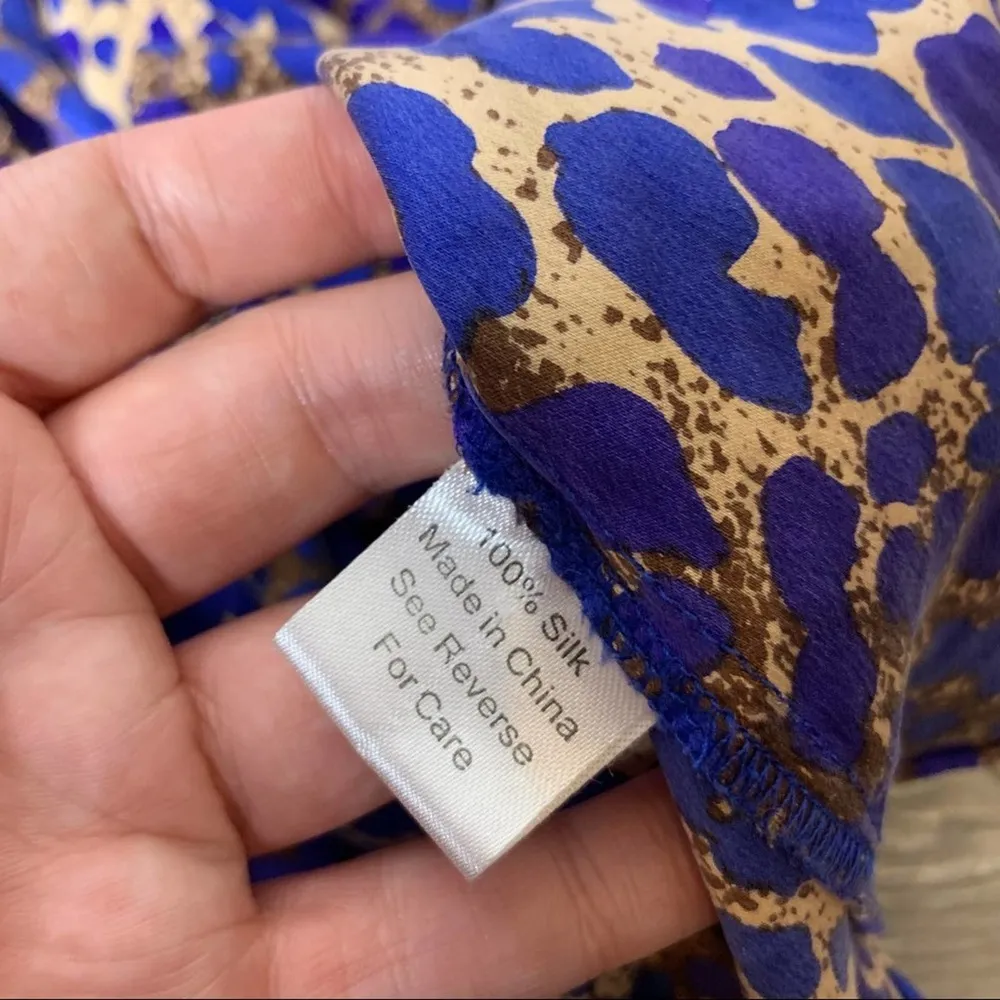 Parker silk leopard print wrap dress sz s - Image 7