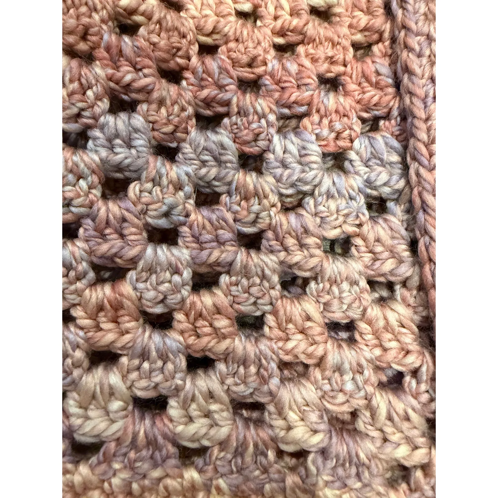 Handmade Heavyweight Pastel Crochet Cardigan Jacket | Chunky Button Front Pink Size M - Image 6