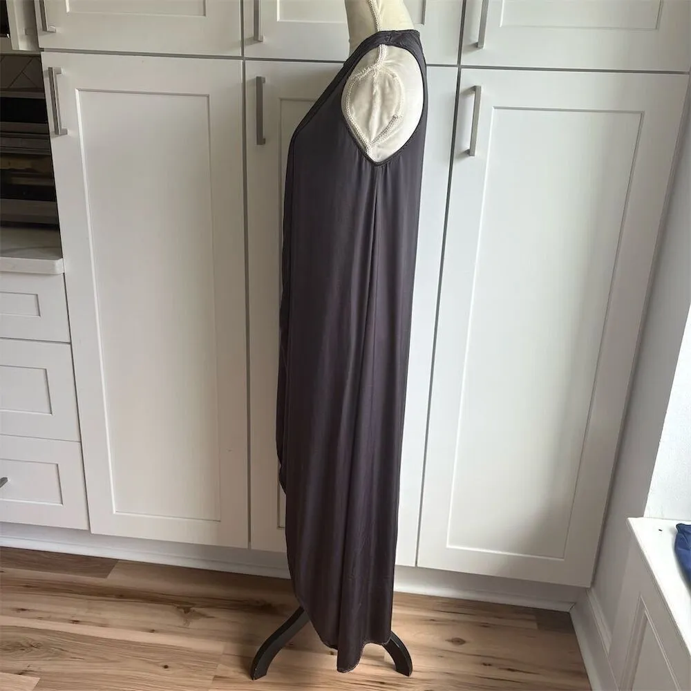 STARKx Women's Gray Tulip Midi Dress Sleeveless Asymmetrical Hi - Image 5