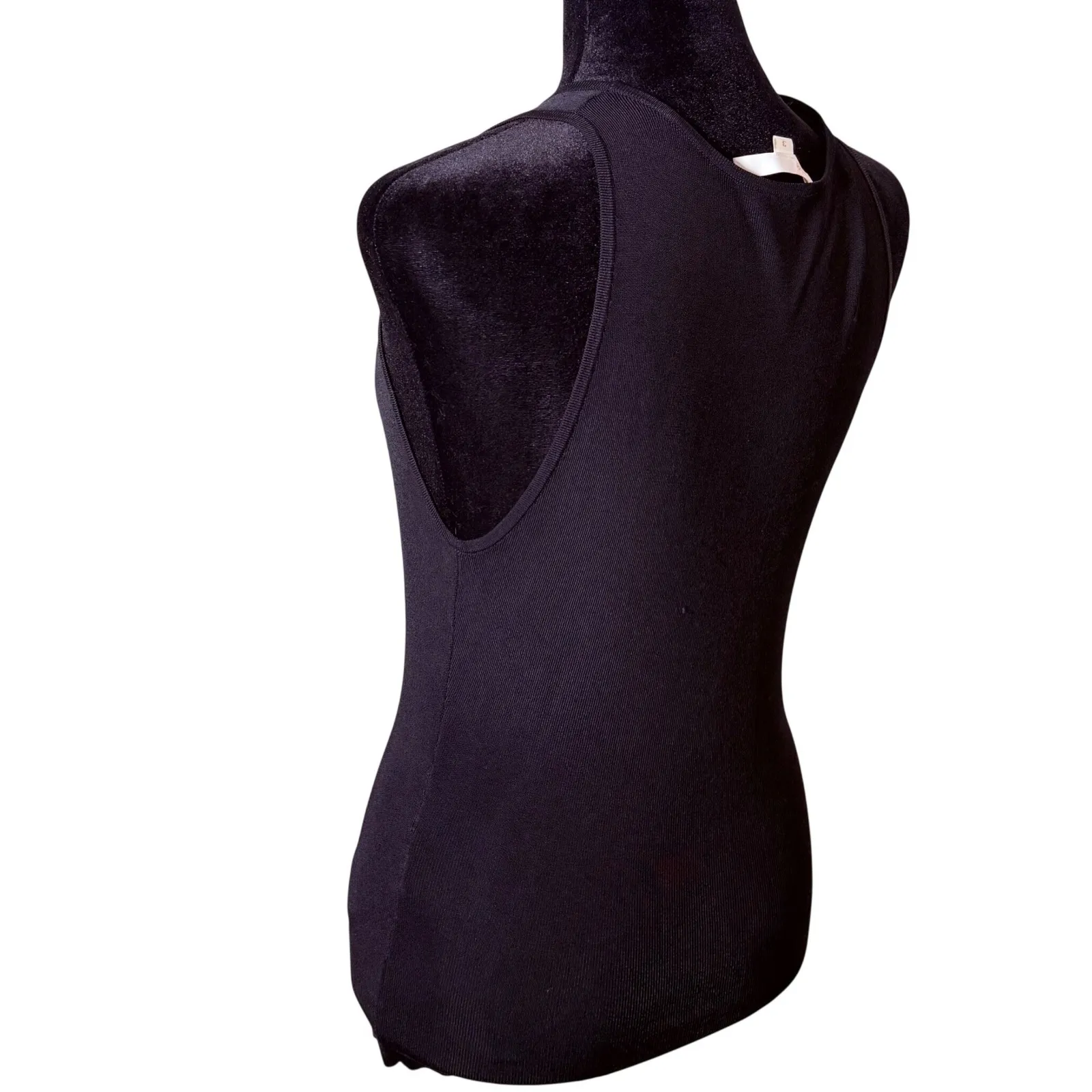 Maje Black Ribbed Knit Tank Top Women Size 3 US L Layering Minimalist Stretch - Image 8