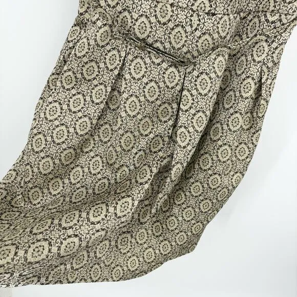 Talbots Metallic Brocade Sleeveless Dress Size‎ 10 Rhinestone Belt Pleated - Image 5