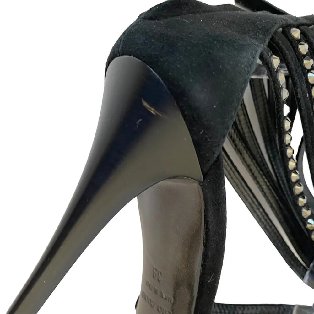 Giuseppe Zanotti Strass Black Suede Bejeweled Black  Heels size 39 size 9 - Image 16