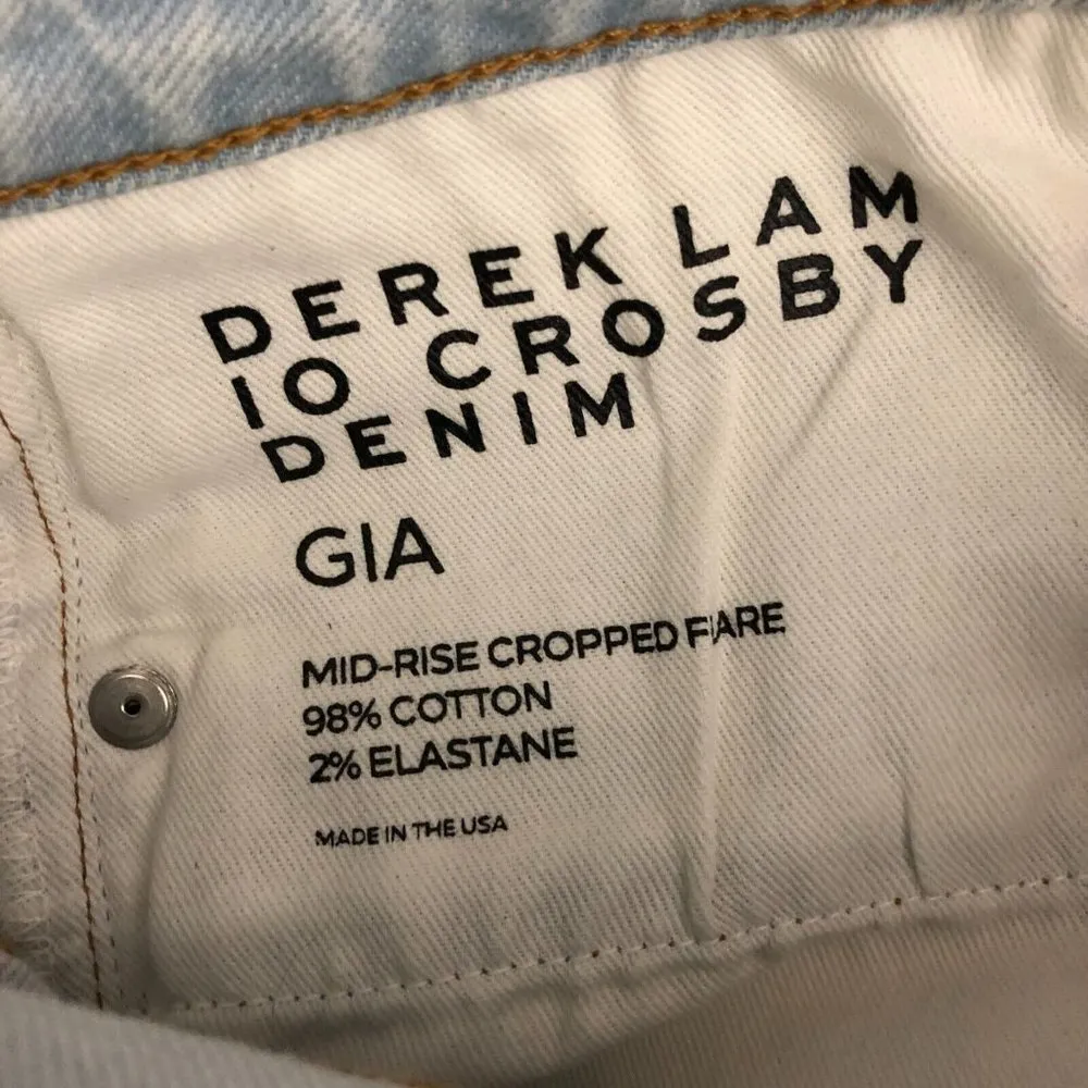Derek Lam 10 Crosby Womens Gia Jeans Mid-Rise Cropped Flare Light Wash 28 - Image 5