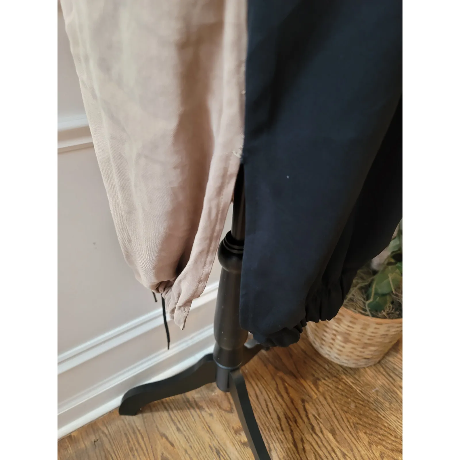 Zara Basic Hoodie Dress Womens Small Beige Black Short Sleeve Casual Streetwear - Image 3