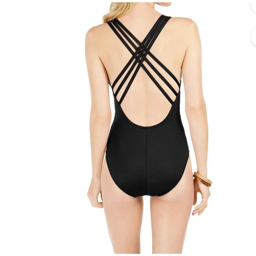La Blanca Island Goddess One Piece Swimsuit Black Size 6 New With Tags - Image 2