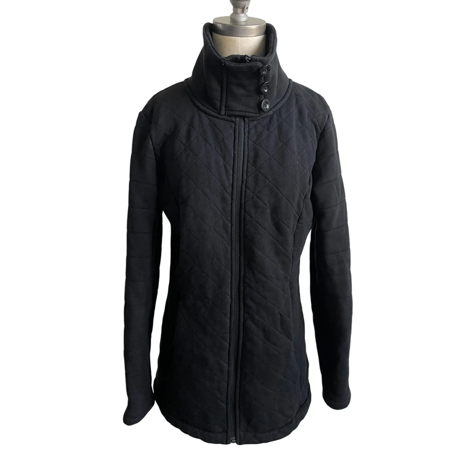 The North Face Black Quilted Fleece Lined Jacket Medium - Image 4