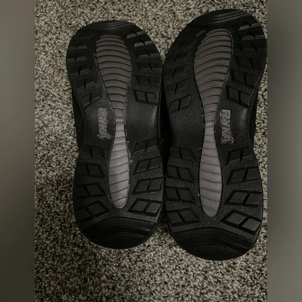 Ryka Black Fuzzy Lined Slip On Mule Clogs Slippers 10 - Image 3