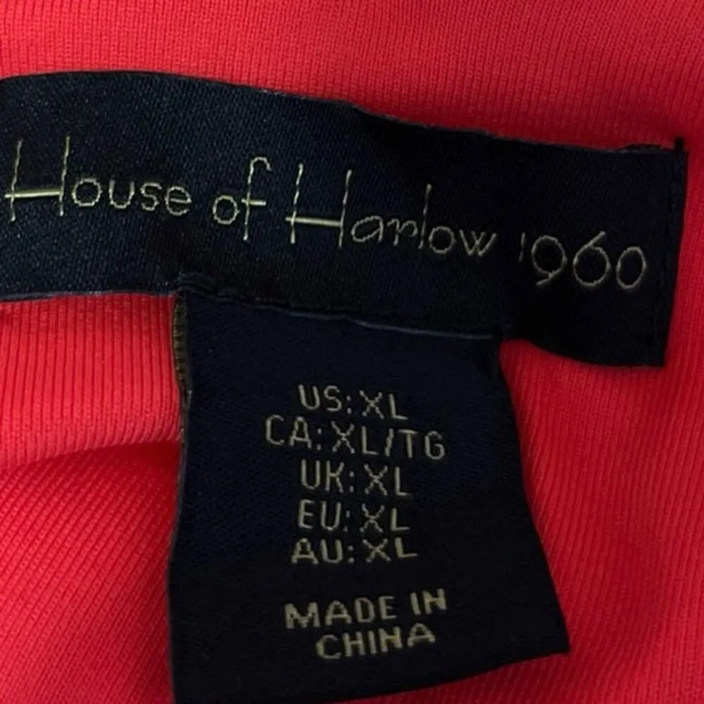 House of Harlow 1960 Red Orange Ribbed Sleeveless V - Image 3