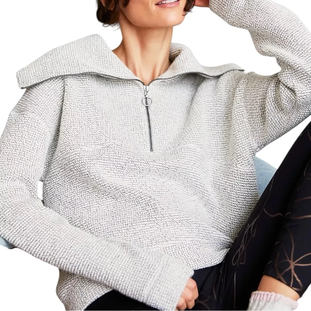 Sweaty Betty Restful Bouclé Half Zip Pullover Size Small (US 6) - Image 5