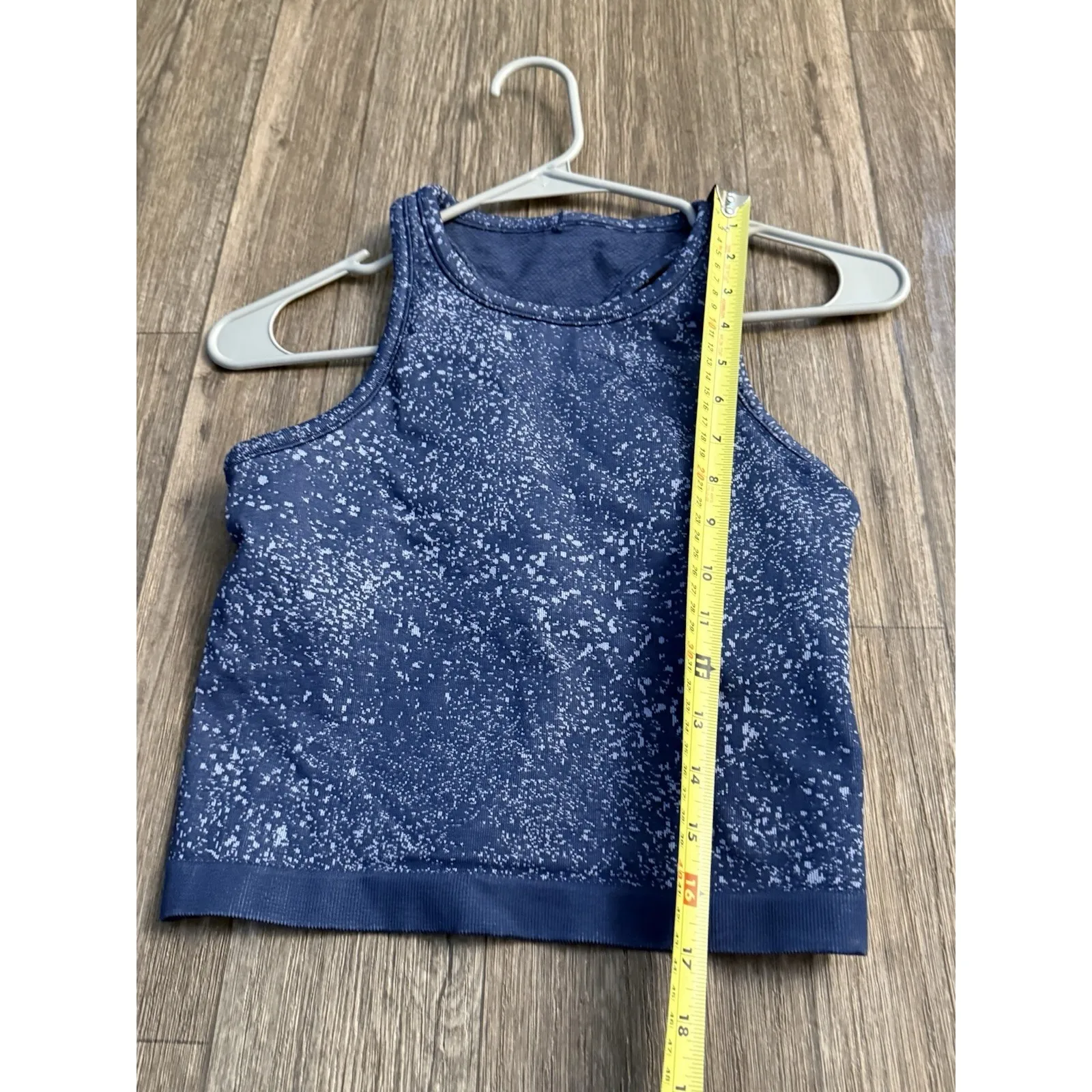 Lululemon Ebb to Street Cropped Racerback Tank Top Distorted Mineral Blue Size 6 - Image 7