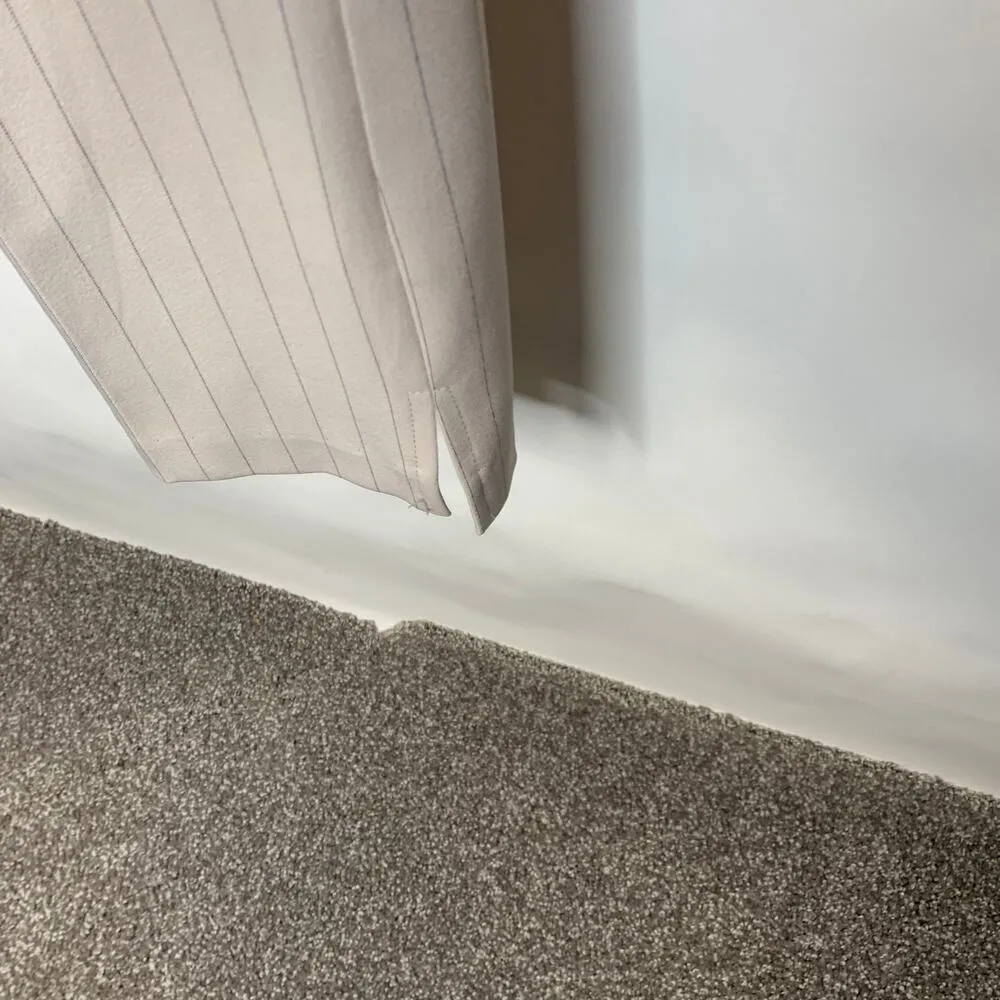 Vintage 90s y2k Pinstripe Tan Taupe Pants Trousers Sz 3/4 28" waist Brown - Image 6