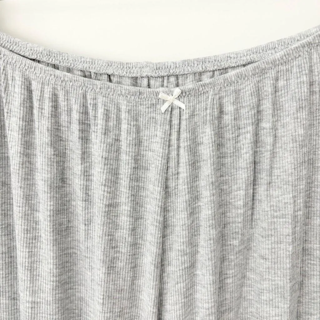 Aerie Gray Ribbed Lounge Pants Medium - Image 2