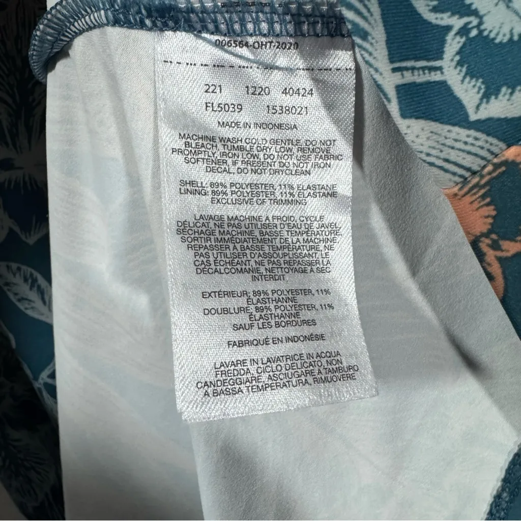 Columbia PFG Freezer III Dress Blue Teal Orange Tropical Floral Print Size M - Image 9