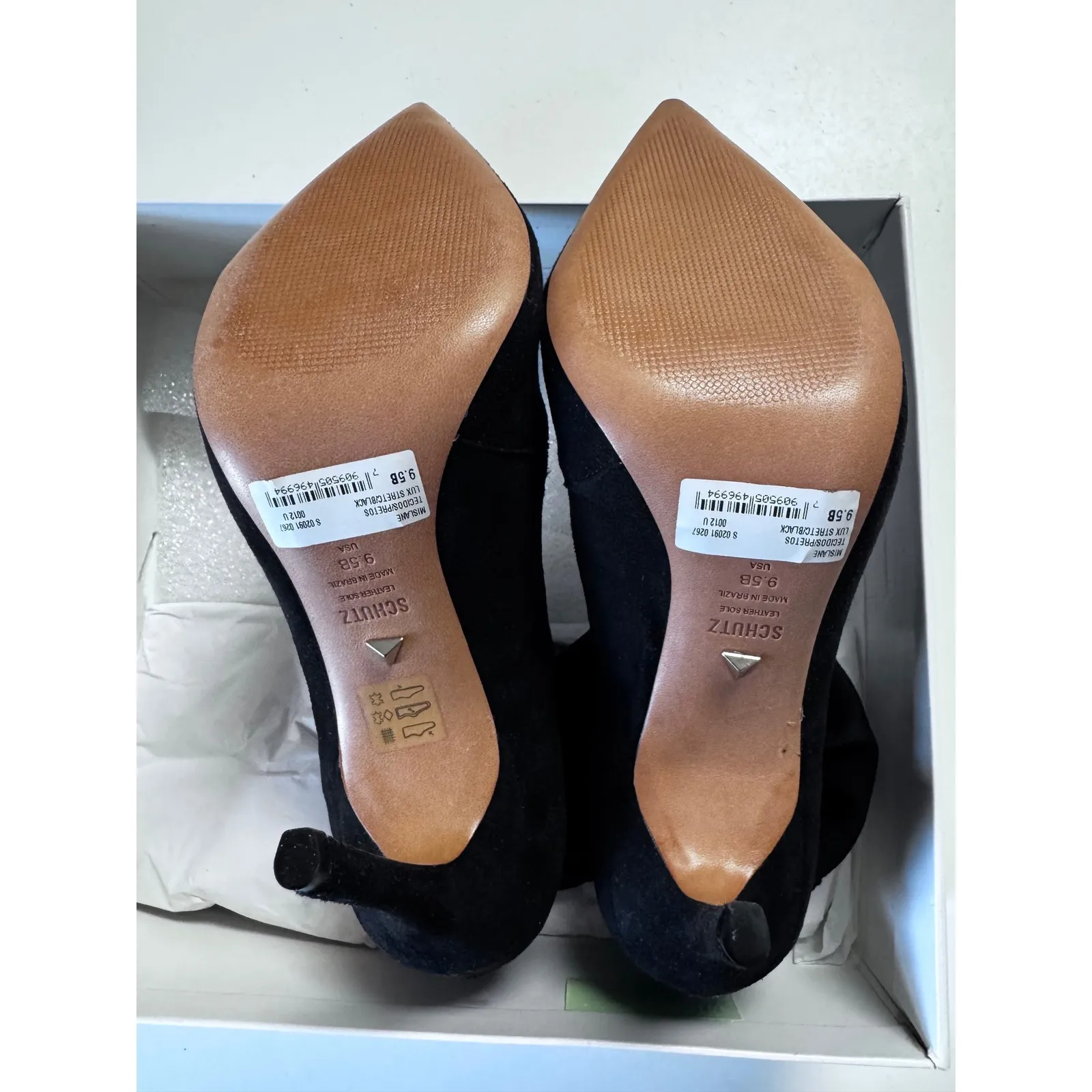 Schutz Misane Black Suede Pointed Toe Stiletto Sock Booties Size 9.5B - Image 6