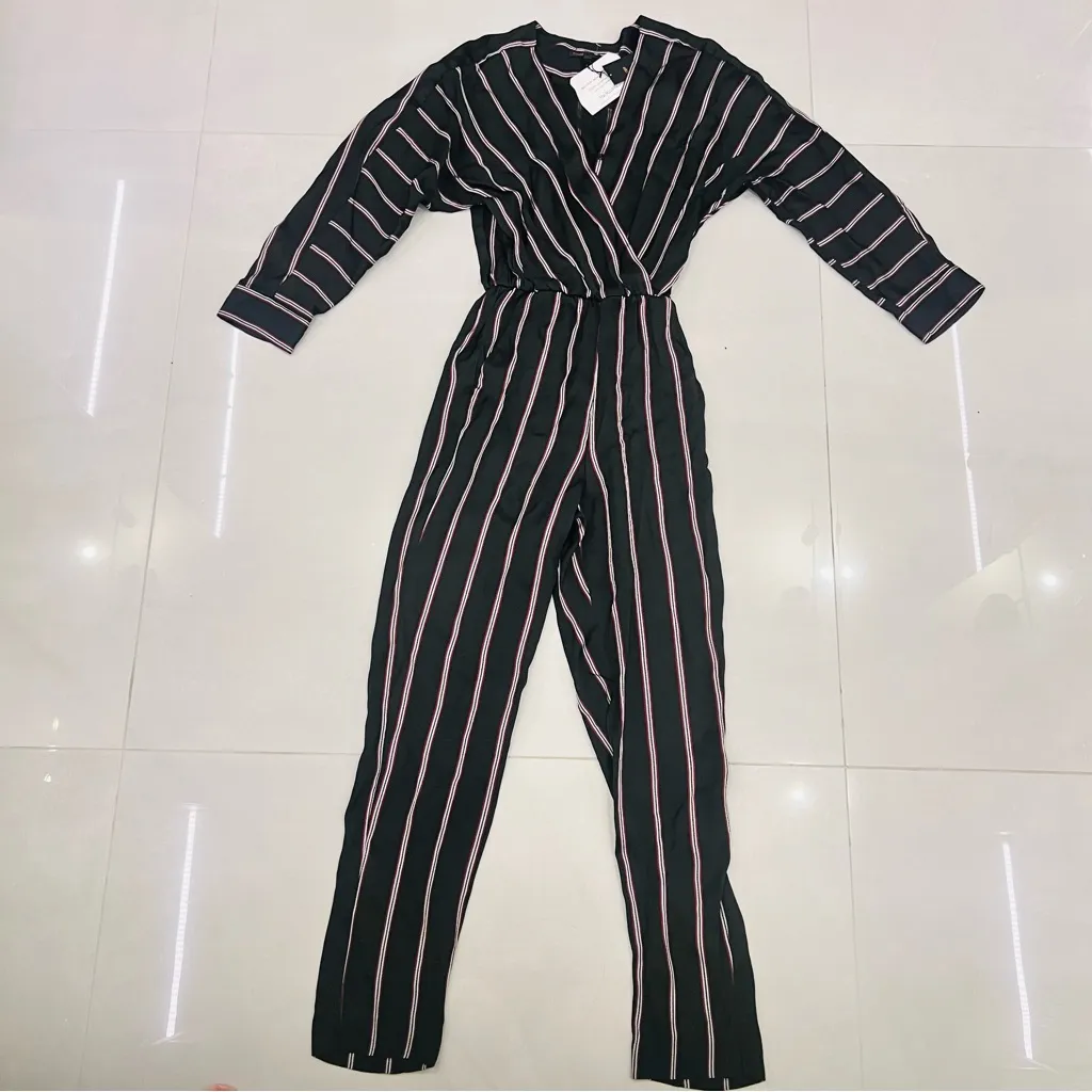 NWT Maje Pandomi Striped Crossover Jumpsuit - Image 5