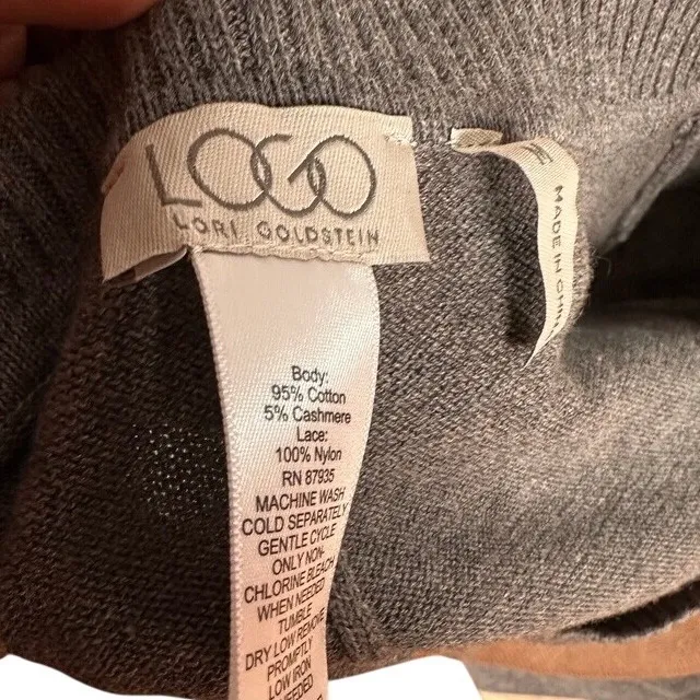 LOGO Lori Goldstein Striped Knit Sweater Casual‎ Pullover Top Blue Brown Size M - Image 5