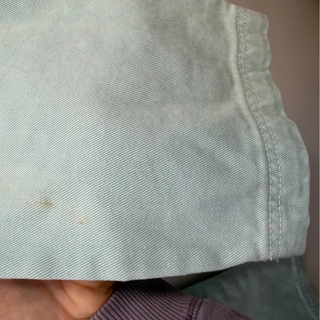 BDG Urban Outfitters High Rise Baggy Carpenter cargo jeans light blue sz 27 NWT - Image 9