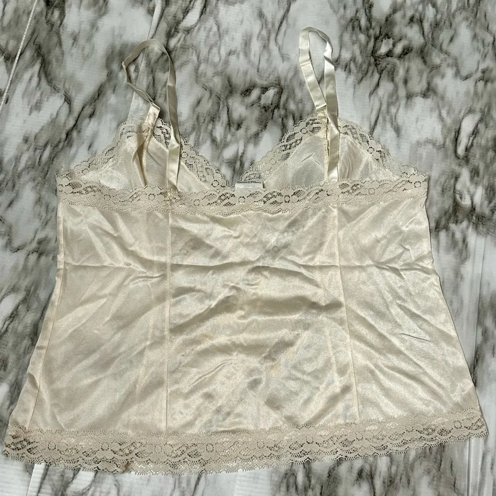 Vintage Lacy Cami Slip Top Fairycore Boho Whimsygoth Y2K Vibes Womens Size L Size L - Image 8