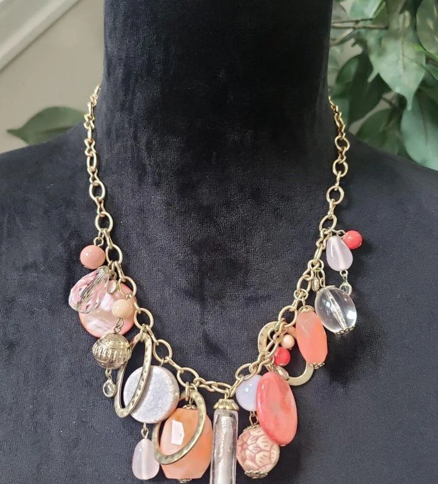 Vintage Women Premier Designs Dreamsicle Charmed Fashion Choker Necklace Lobster - Image 2