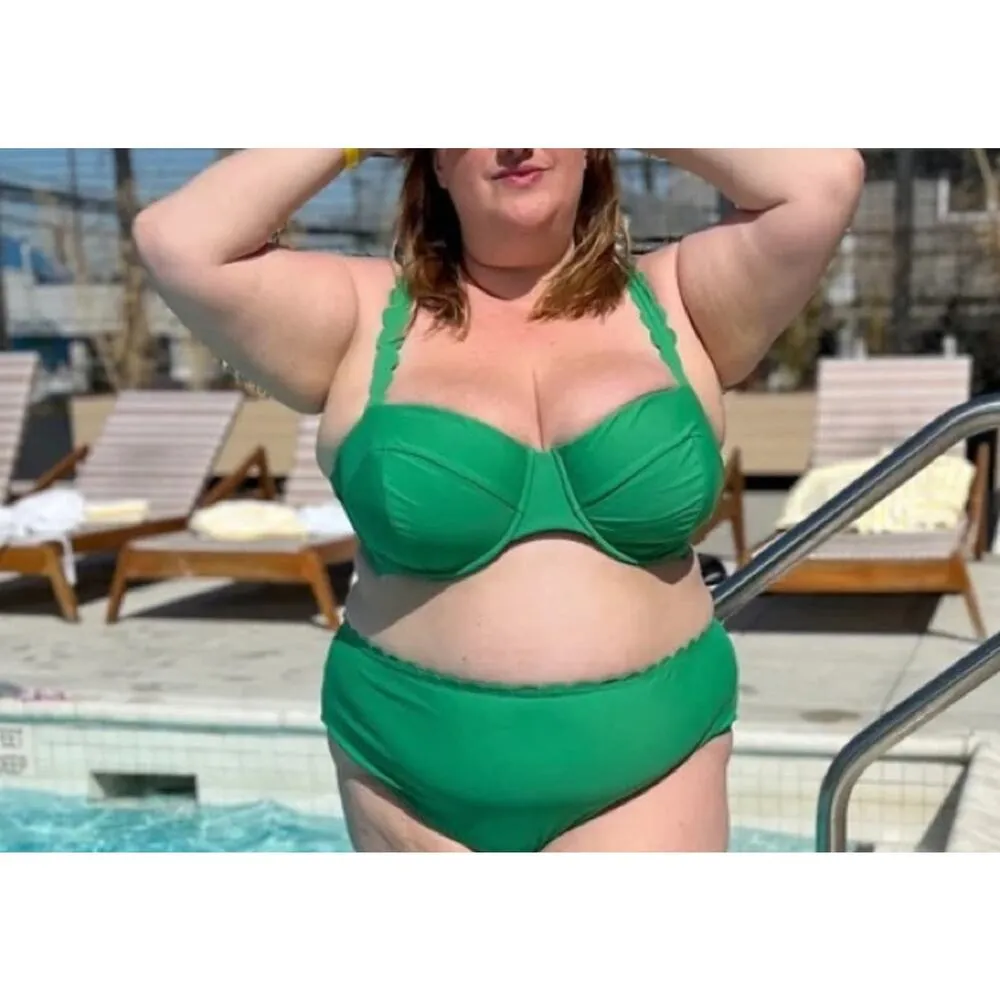 Rhode x Target Green Scallop Edge Underwire Bikini Swimsuit Swim Top plus 20 new - Image 12