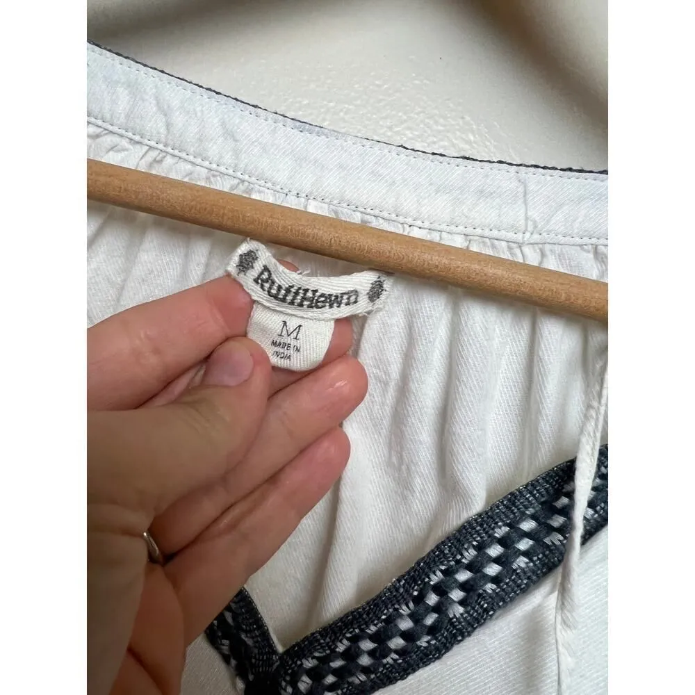 Ruff Hewn  Cream Ebroidered Boho Poet Shirt Sz. M - Image 2