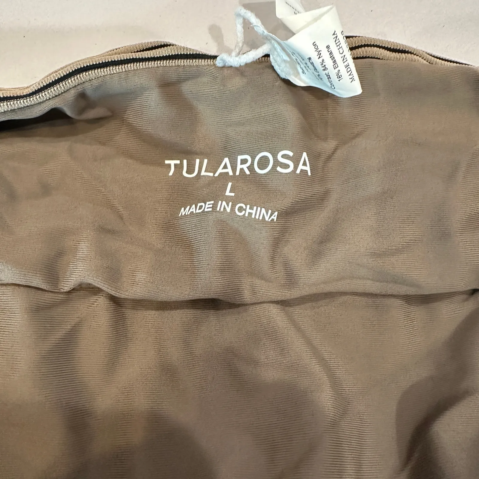 Tularosa Brown High Waist Bikini Bottom LARGE Ribbed Cheeky Lexi Revolve $88 - Image 6