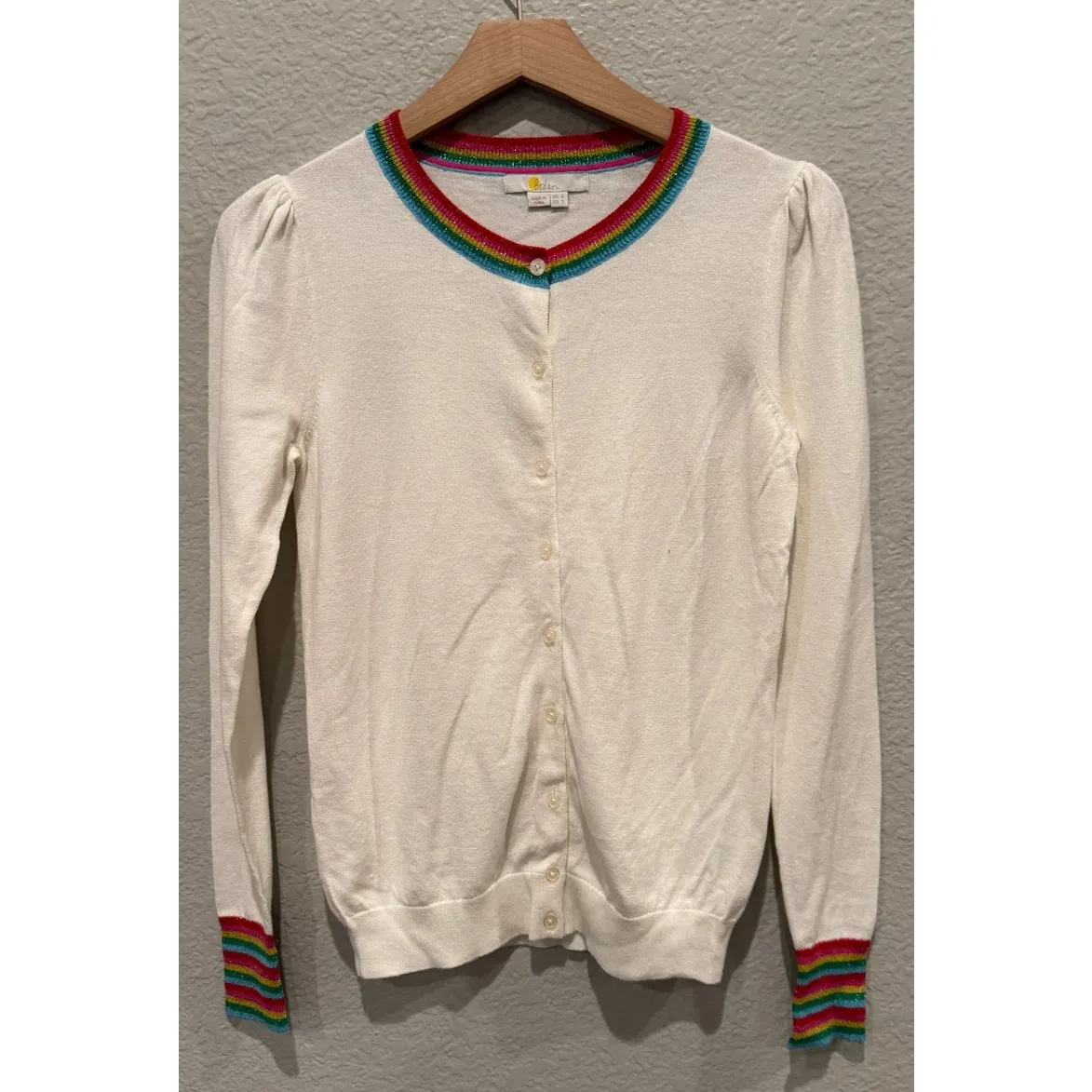 BODEN Lytton Sparkle Cardigan In Ivory Size US/2 - Image 8