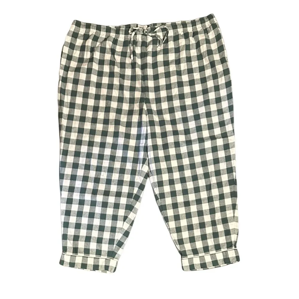 Disney Minnie & Daisy Holiday Green Plaid Flannel Christmas Pajamas Womens 3x - Image 5