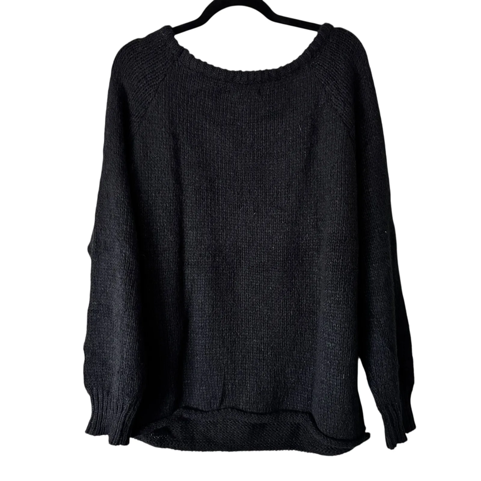 Fashion Oversized Sweater Knit Pullover Long Sleeve Relaxed Fit XL Black - Image 6