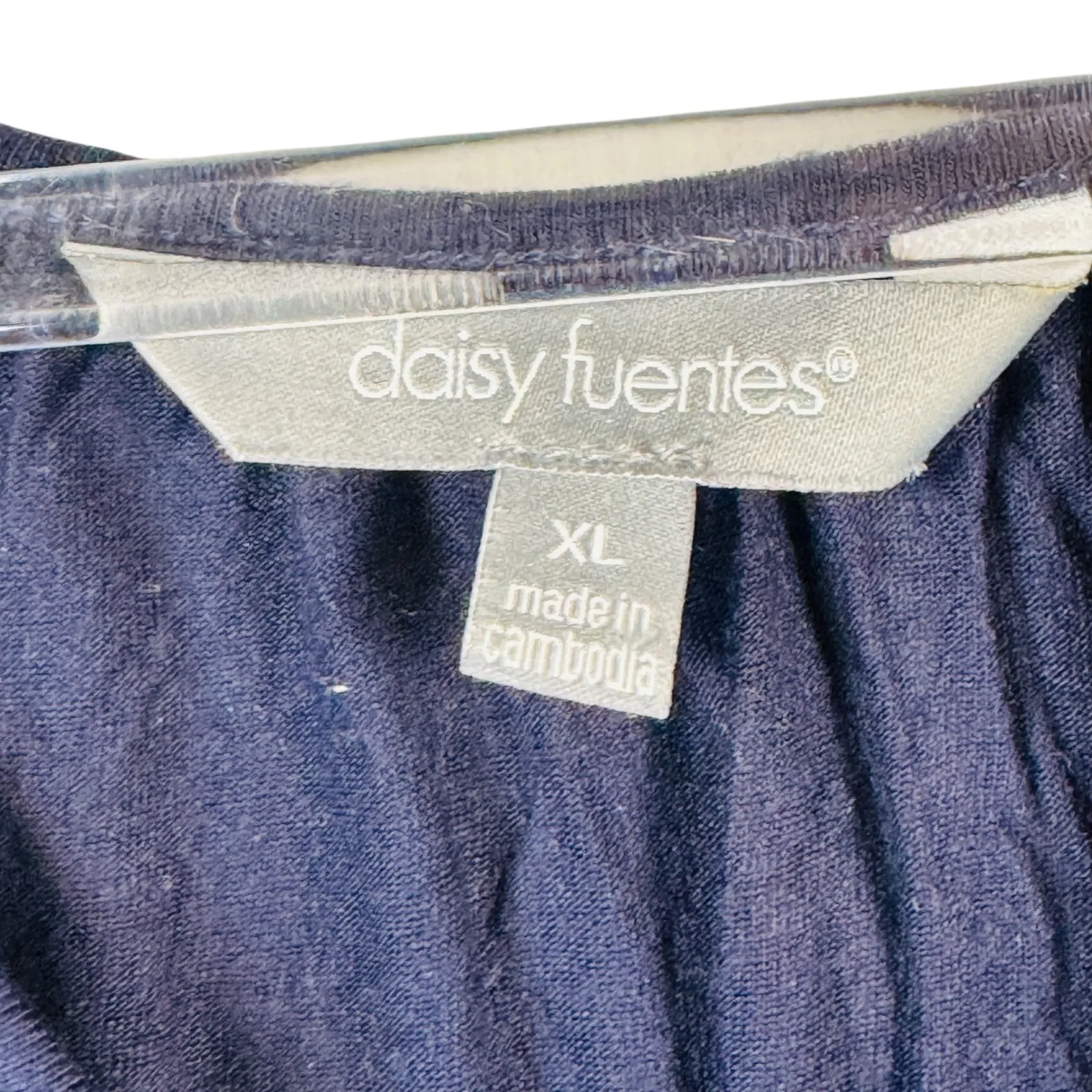 Daisy Fuentes Maxi Dress Navy Combo Floral Print V Neck Smocked Waist sz XL Boho - Image 3