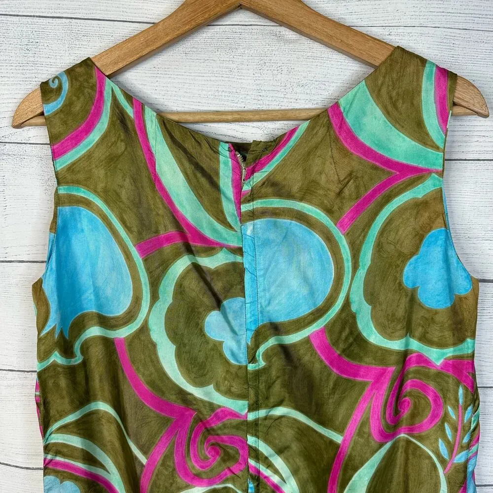 Malihini Hawaii Womens size Small Vintage 60s Retro Hawaiian Hippie Dress - Image 5