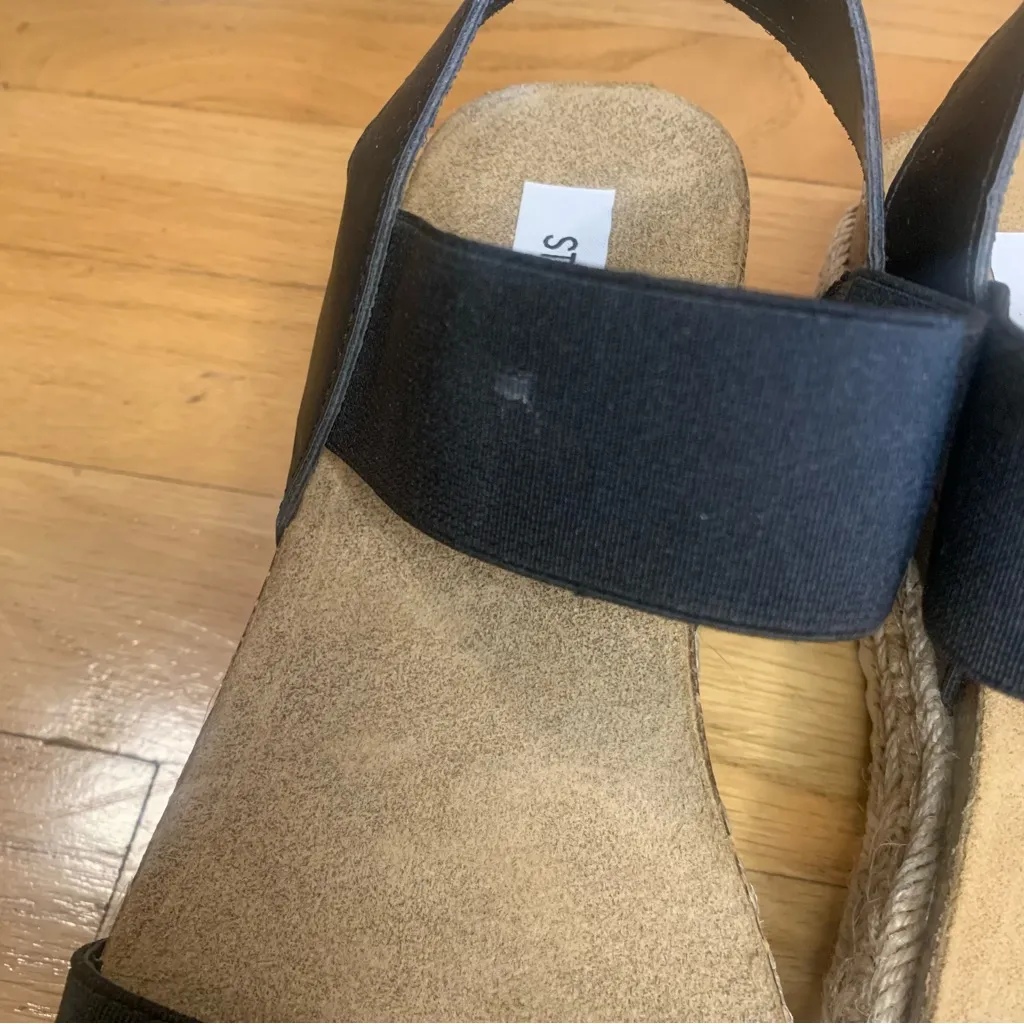 Steve Madden Jaklyn Espadrille Platform Sandals in Black - Size 9 - Image 4