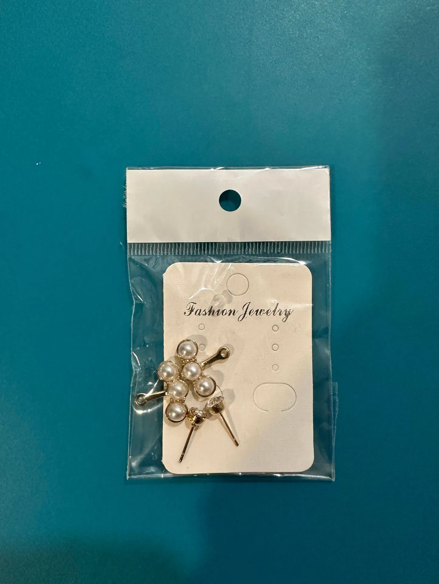 Triple Pearl Drop Stud Earrings - Image 5