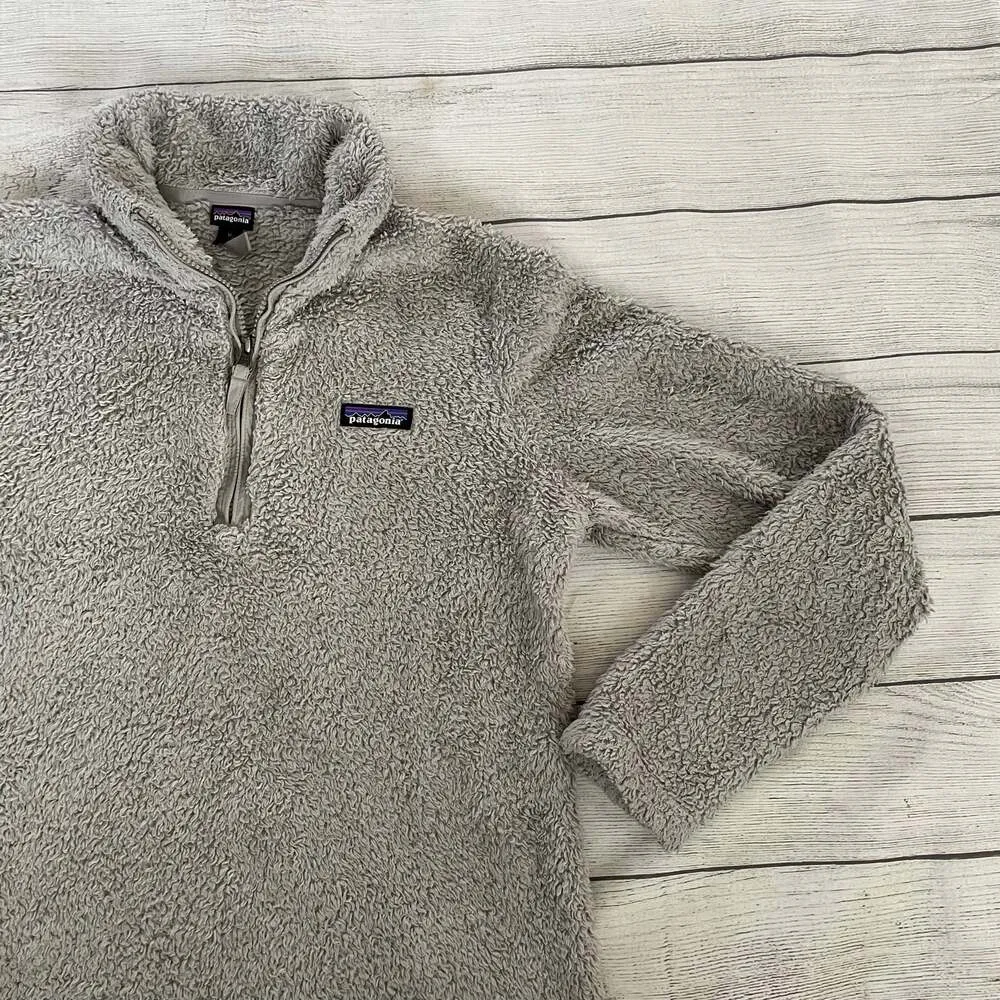 Patagonia Los Gatos 1/4 Zip Jacket Quarter Zip Fleece Pullover Size Medium Grey - Image 3