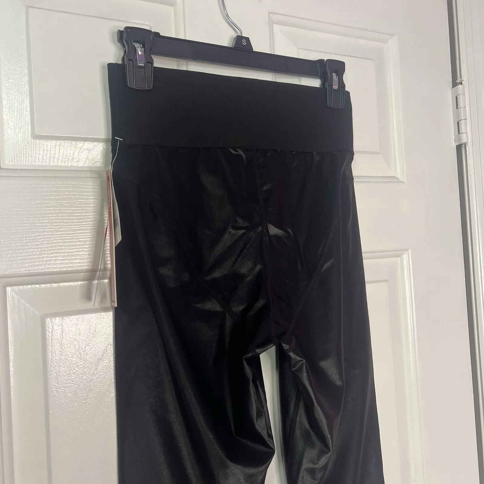 Good American Black Legging Midnight Shine Size 2 Active 7/8 Leggings Shiny Nwt - Image 8