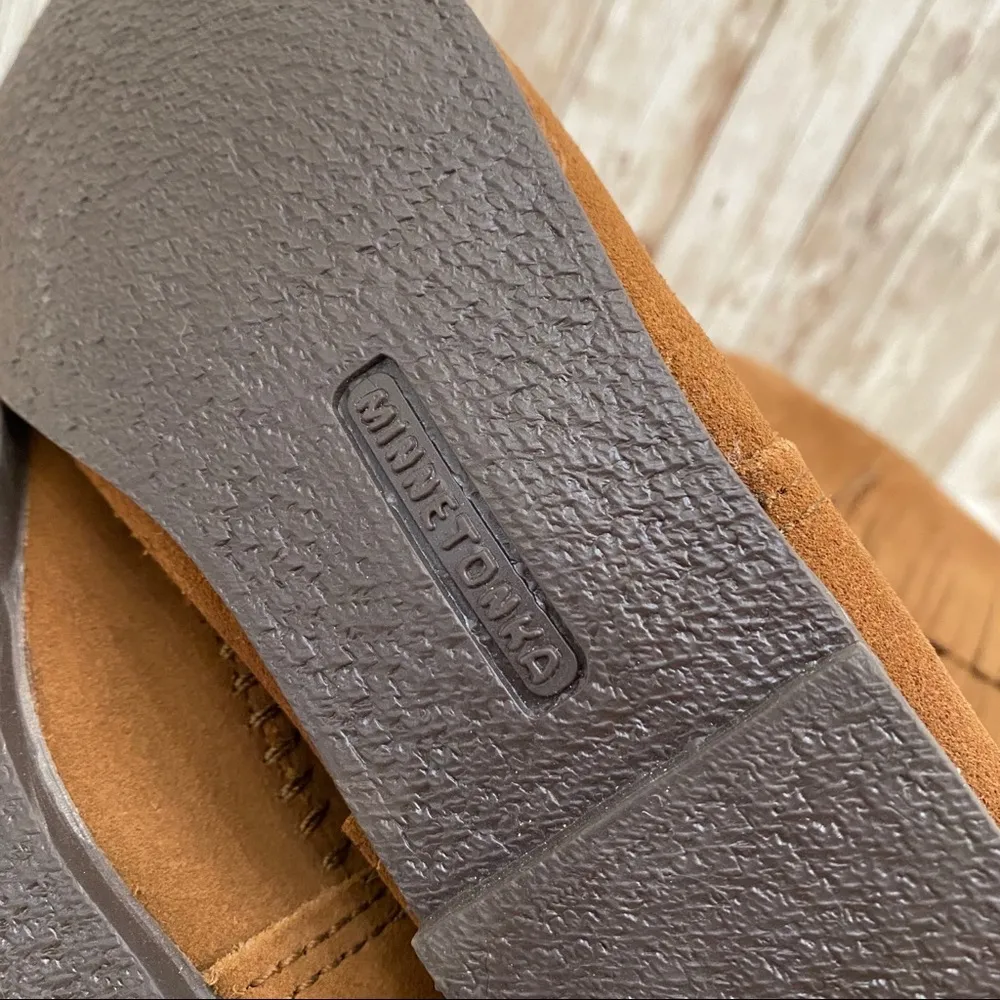 Minnetonka 3-Layer Fringe Calf Hi Suede Boot 9 - Image 15