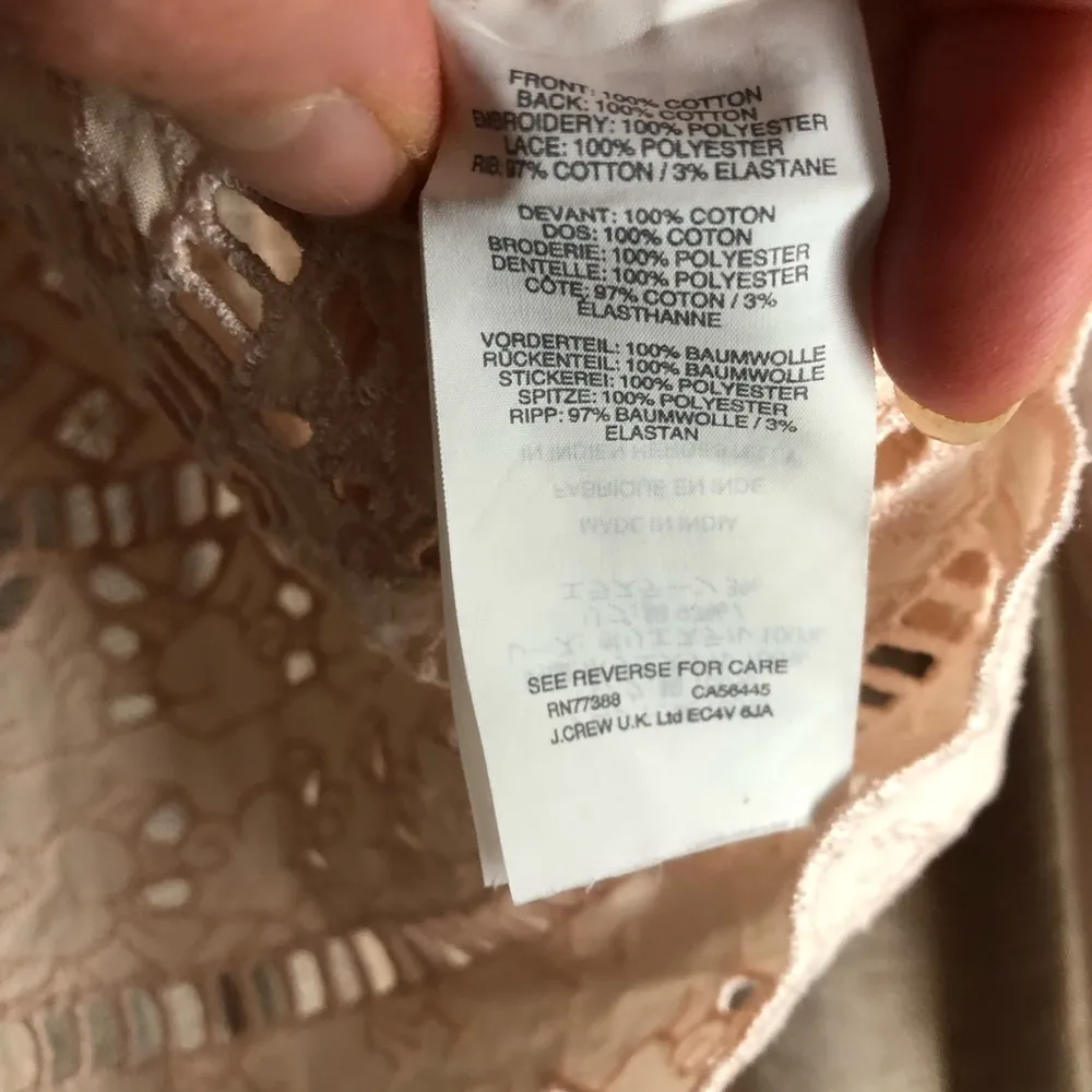 J.Crew  Light Pink Eyelet Lace Back Crew Neck Sweatshirt Size Extra Small - Image 14