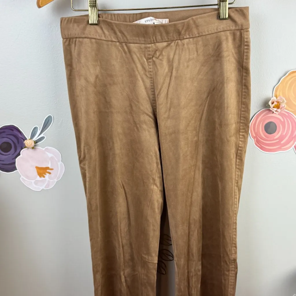 StudioM Brown Faux Suede Flared Pants - Image 5