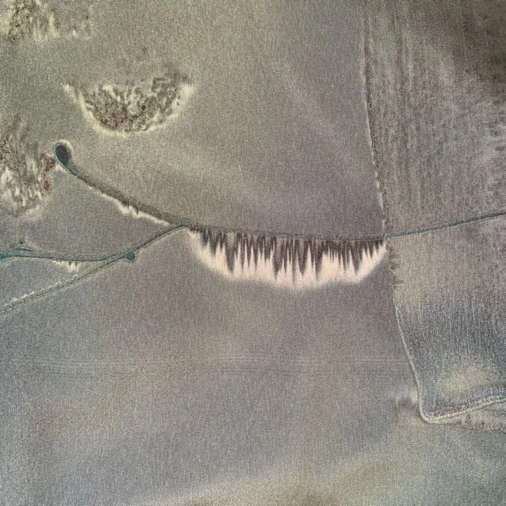 Vintage A Class Black Gray Oversized Button Down Shirt Abstract Art To Wear Size XL - Image 9