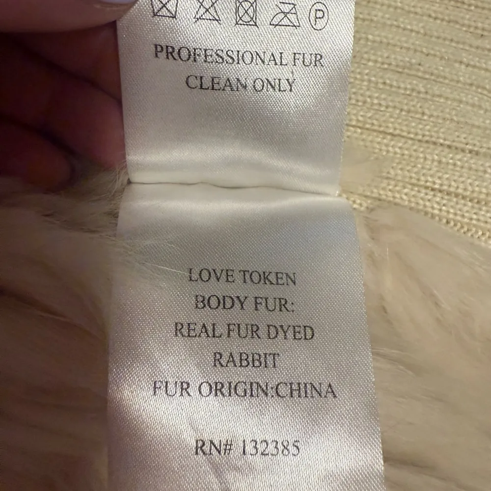 Love Token Cream Rabbit Fur Vest - Image 6